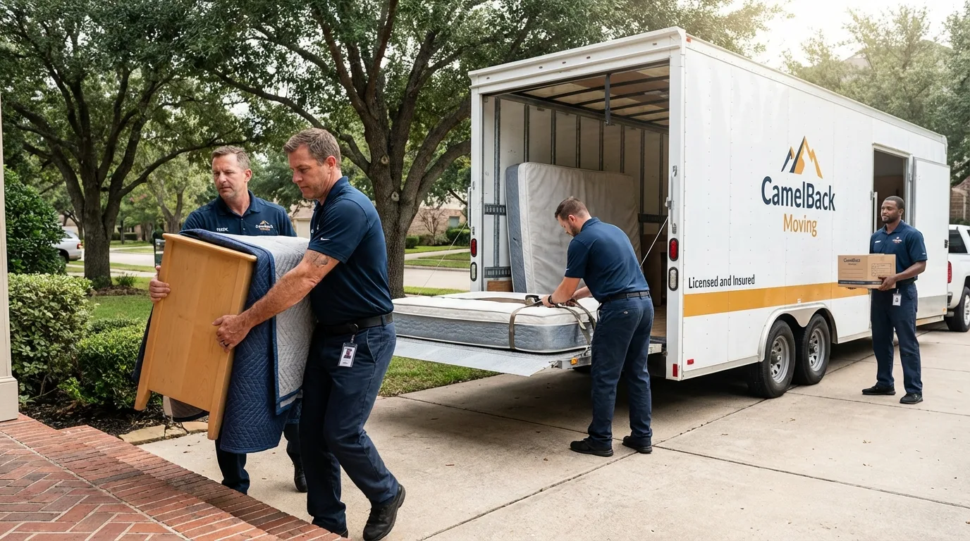 Crew loading residential truck for cross-state move from Lake Mary, FL