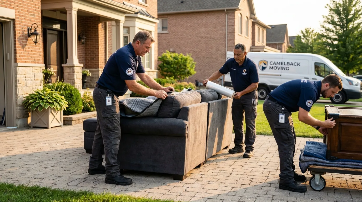Large estate moving crew wrapping furniture in Lake Mary, FL