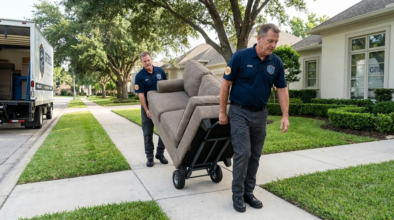 Local residential moving crew loading furniture in Lake Mary, FL