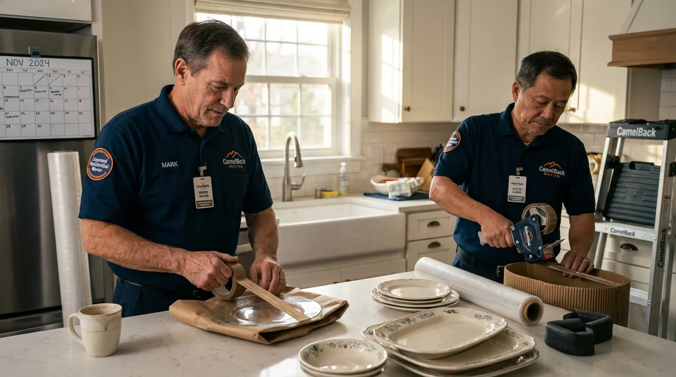 Professional crew packing kitchen dishware in Lake Mary, FL